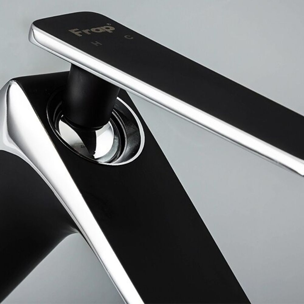 Смеситель для раковины, Frap, корот изл, с картриджем, чер, F1057