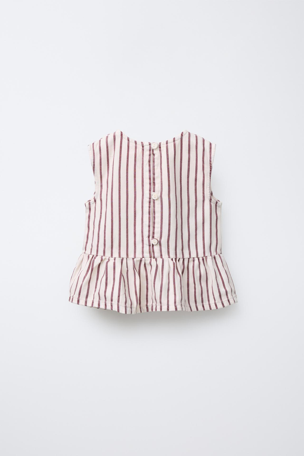 ZARA ТОП ИЗ ТВИЛА В ПОЛОСКУ, ЭКРЮ/ГРАНАТОВЫЙ