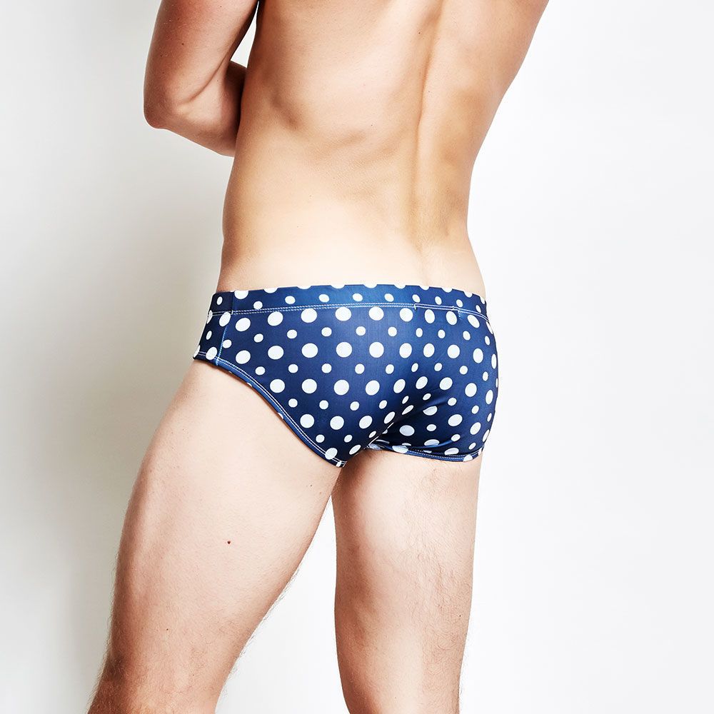 Мужские плавки темно-синие с принтом EUSSIEINQ