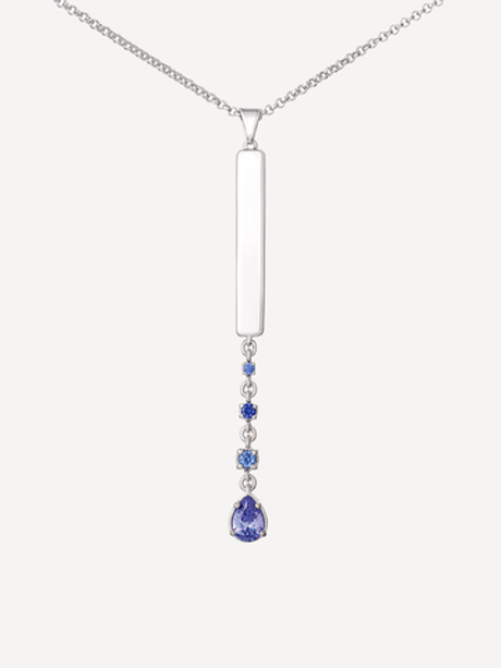 Подвес из серебра со вставками из фианитов цвета танзанит