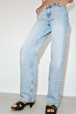 ZARA ДЖИНСЫ Z1975 С НИЗКОЙ ПОСАДКОЙ, ГОЛУБОЙ