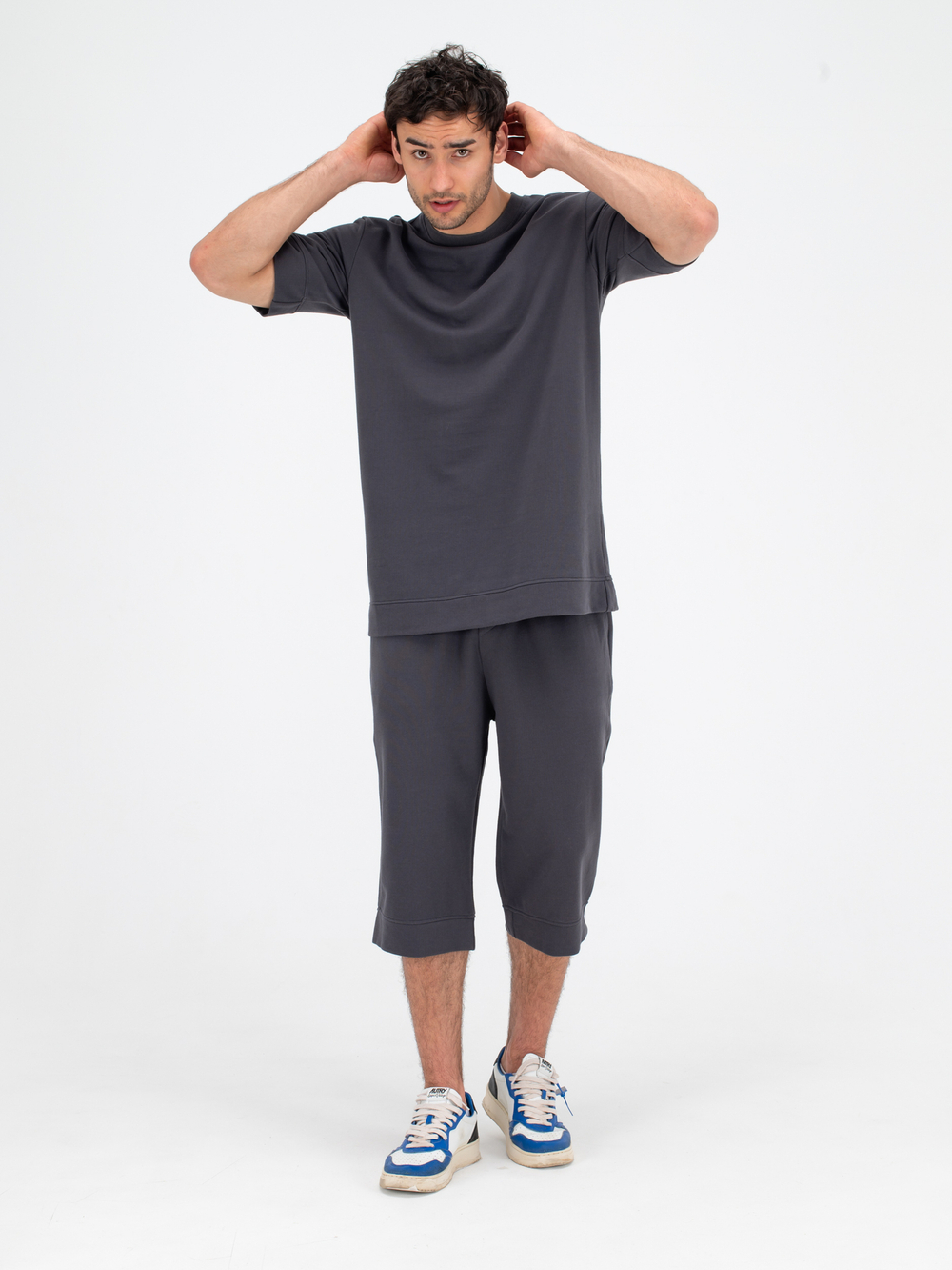 Костюм хлопковый с шортами. Графит