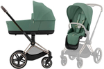 Коляска Cybex Priam IV Rosegold complete и автокресло Cloud G i-Size Ocean Blue Plus 3 в 1 Leaf Green