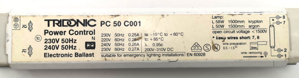 ЭПРА TRIDONIC PC 50 C001 (--)