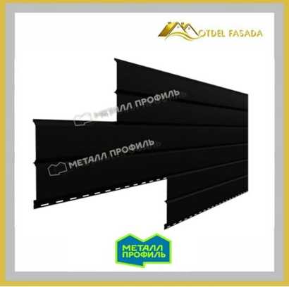 Сайдинг металлический L -Брус ХL VikingMP-01- - RALL 9005 Черный, 0.45мм