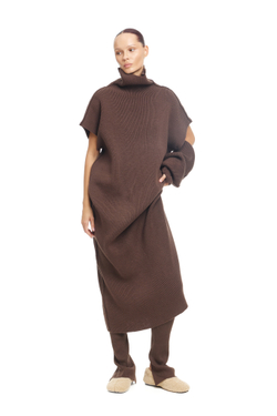 Платье с отстегивающимися рукавами WARM UP Brown