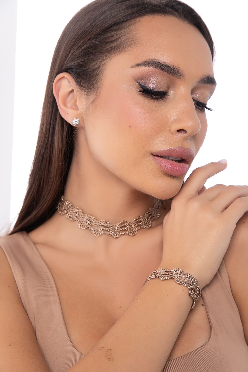 Комплект чокер + браслет (капучино) А18 LT Collection