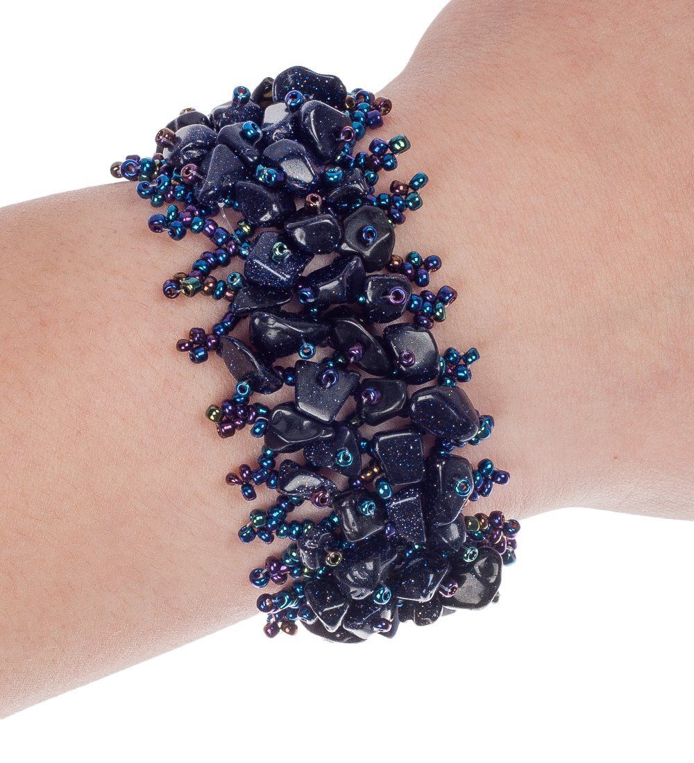 Y-KB013 Браслет из бисера с камнем Обсидиан