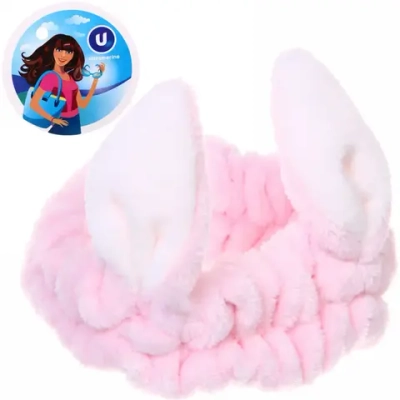 Повязка на голову «Кокетка - Зайчик», цвет розовый, 20*6см (упаковка белый ZIP пакет)