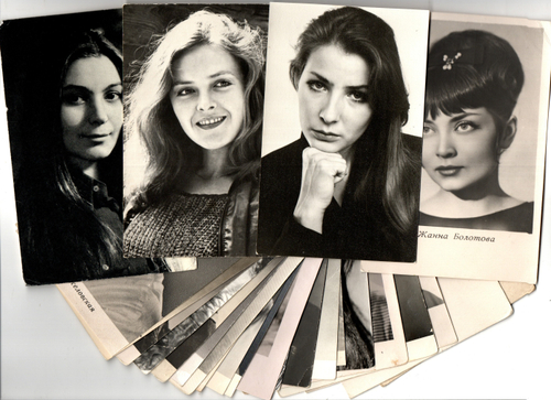 №99 Открытки Артисты и актёры СССР 1960–1970-е г. 25 штук. Чёрно-белые, чистые, без повторов