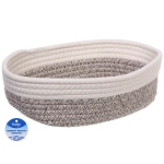 Корзинка плетёная интерьерная «ЭЛИНГАРТ», цвет бежевый/белый, 28*22*8см, (лейбл селфи)