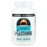 Source Naturals, L-глутамин, 500 мг, 100 таблеток
