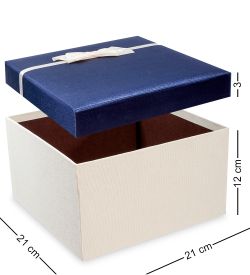 WF-39-B Набор коробок из 3шт «Прямоугольник» цв.бел./син.