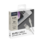 Дата-кабель Elite USB – Lightning, 1 м, 2.4A, белый