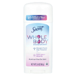 Secret, Дезодорант для всего тела, сухое твердое вещество без алюминия, свежая сирень + кувшинка, 68 г (2,4 унции)