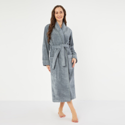 Халат махровый с шалькой Claire Batiste Atelier Roma Brio стальной серый
