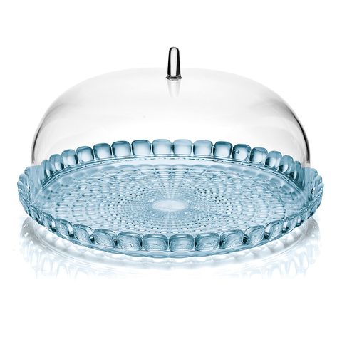 Блюдо сервировочное с крышкой tiffany, ?30 см, голубое