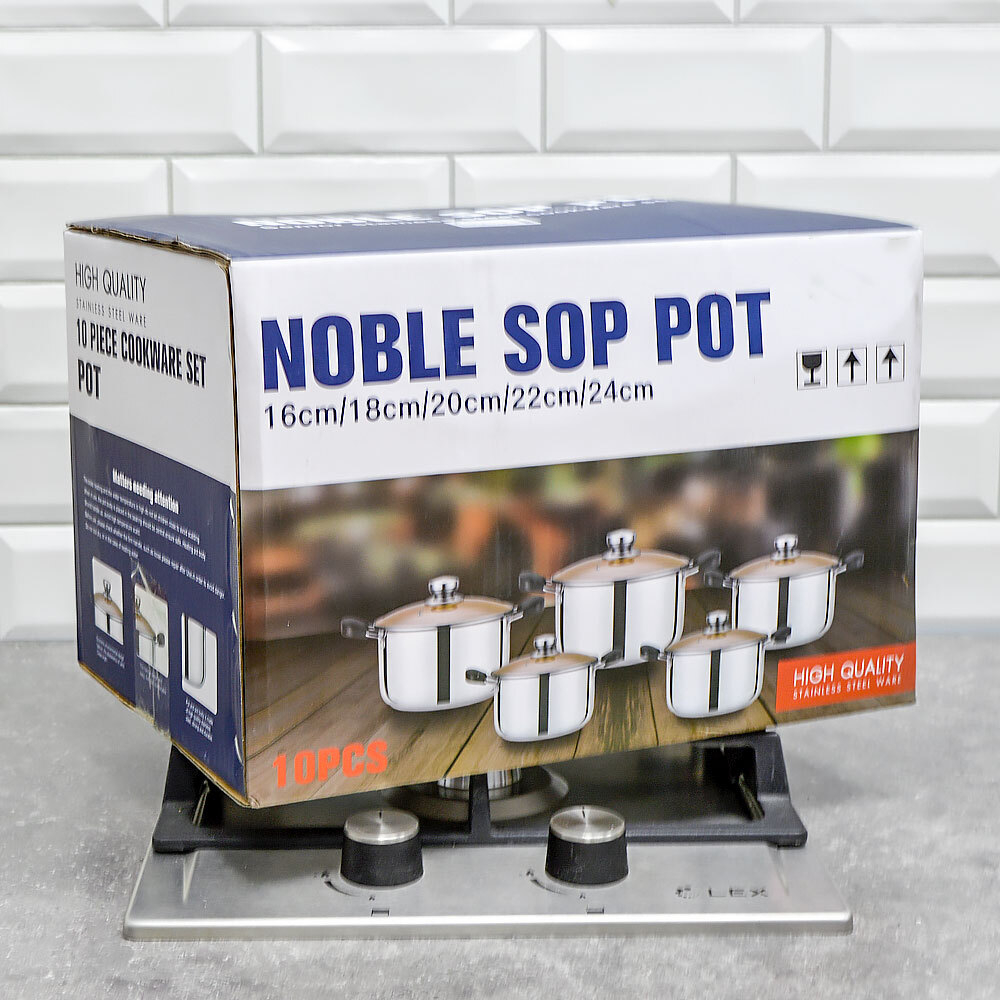 Набор посуды 10 предметов (1,8л, 2,6л, 3,2л, 4,6л, 6л) нерж, NN3038