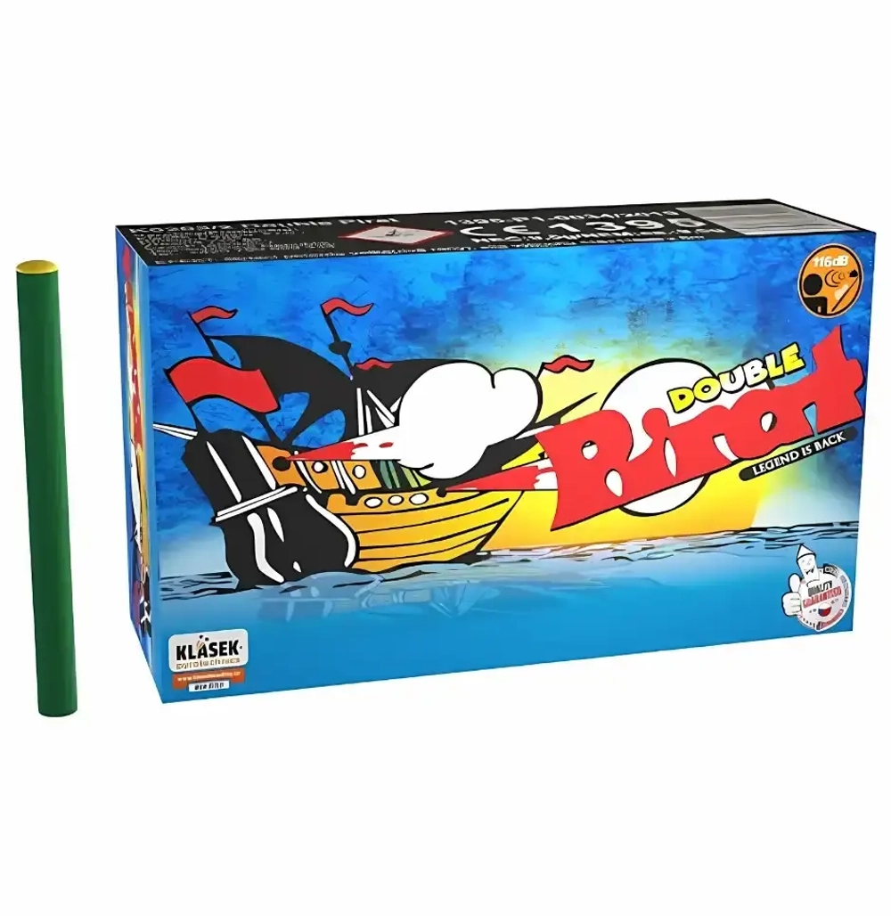 Петарды K0203-2 Double Pirat от Klasek с двумя взрывами, 50 штук в упаковке.