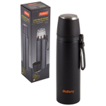 Термос спортивный с чашкой и силиконовым ремешком для переноски Mallony NERO (0.5л)