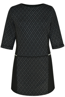 Платье-туника 1054Ла, серый цветок #224Сцв211054Ла