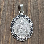 Нательная именная икона святая Зоя с серебрением кулон медальон с молитвой