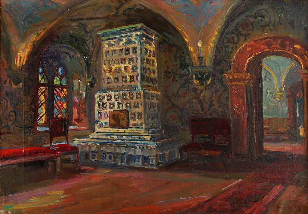 Соловьева Г.С. (1908–1984) Теремной дворец. Эскиз к картине. Холст, масло. СССР. 1950-е.