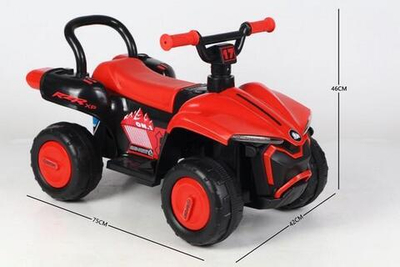 Квадроцикл на аккум. (6v-4ah*1), запуск с кнопки, музыка, цвет красный