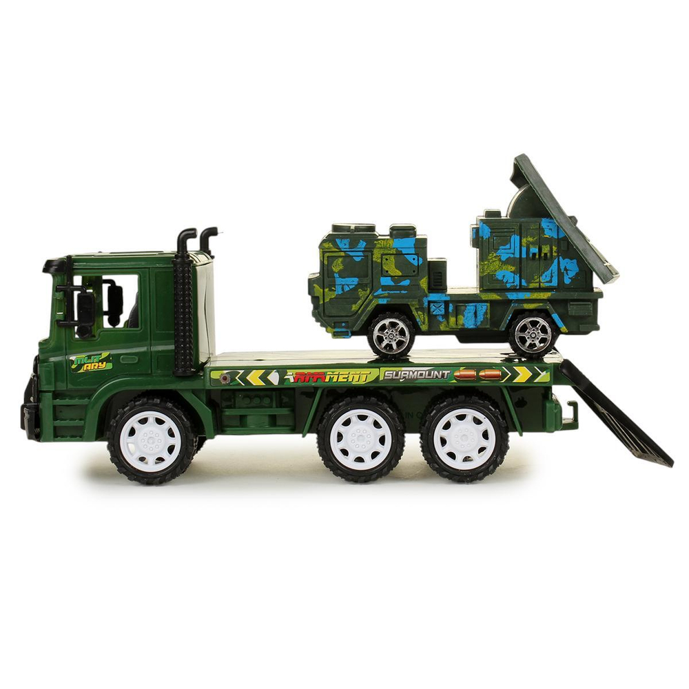 Автовоз Военный 23см + машина, пакет 928-B16