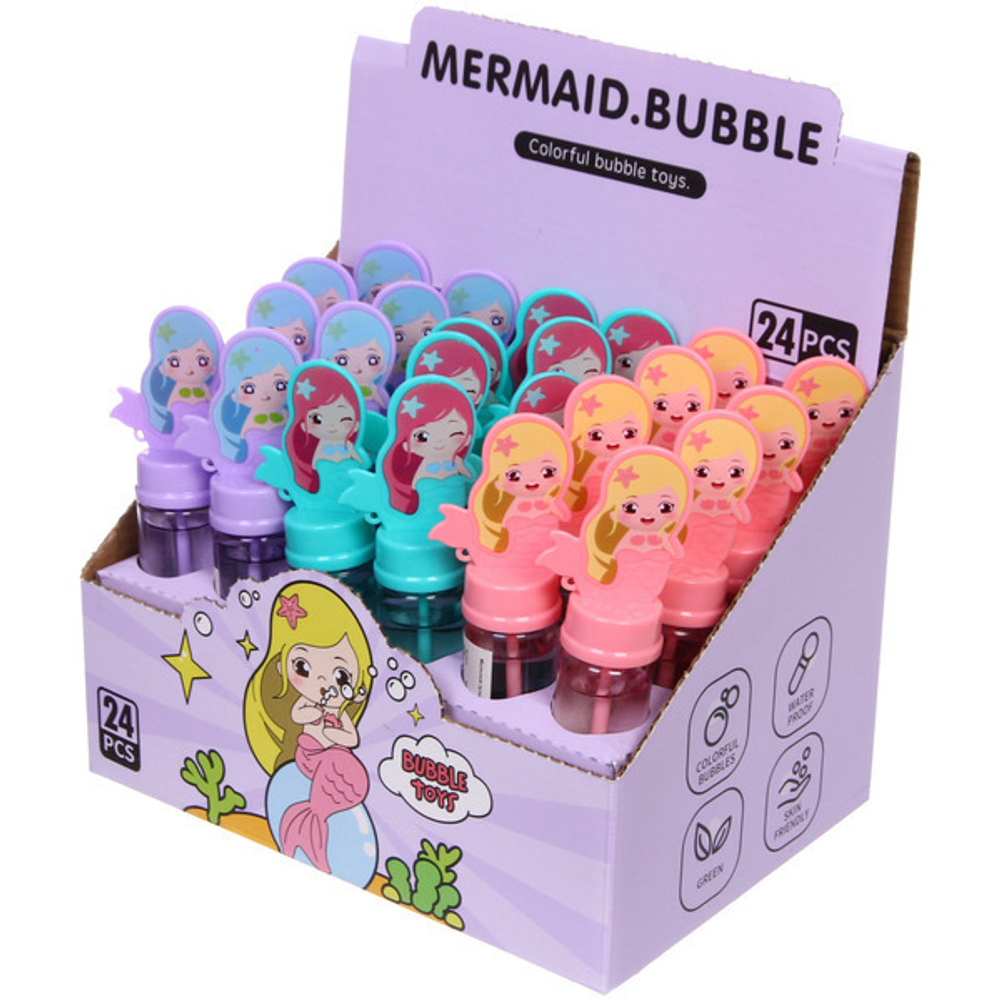 Мыльные пузыри «Русалочка», 14 см, 40мл, цвет микс