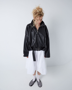 Юбка средней длины из хлопка белый