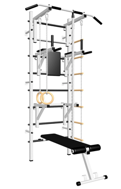 Шведская стенка Sv Sport усиленная 608 (Турник стандарт/Брусья/Стойка/Скамья/Канат/Кольца/Лестница)