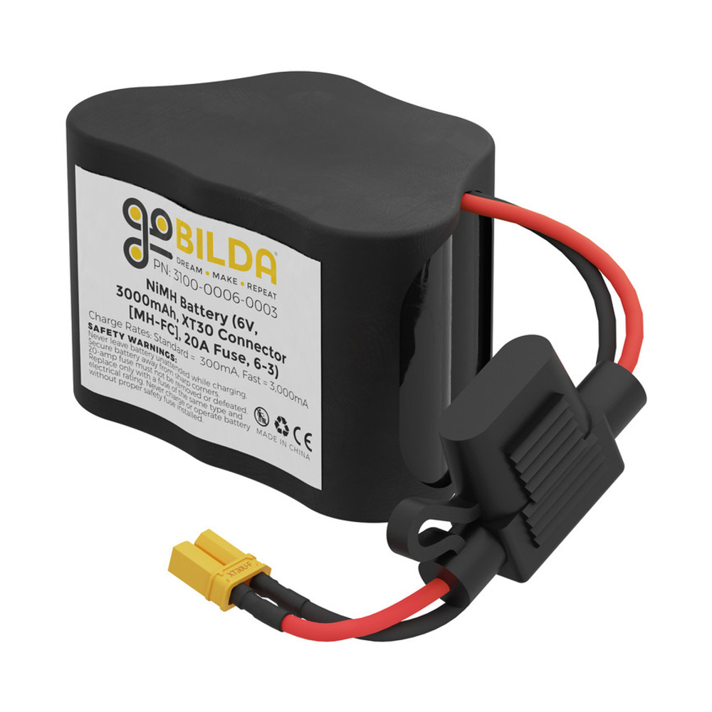 NiMH Battery (6V, 3000mAh, XT30 Connector [MH-FC], 20A Fuse, 6-3)