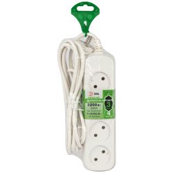 Удлинитель электрический ЭРА UDL-10-430 Greenline 4 розетки без заземления 3м ПВС 2x0.75мм2