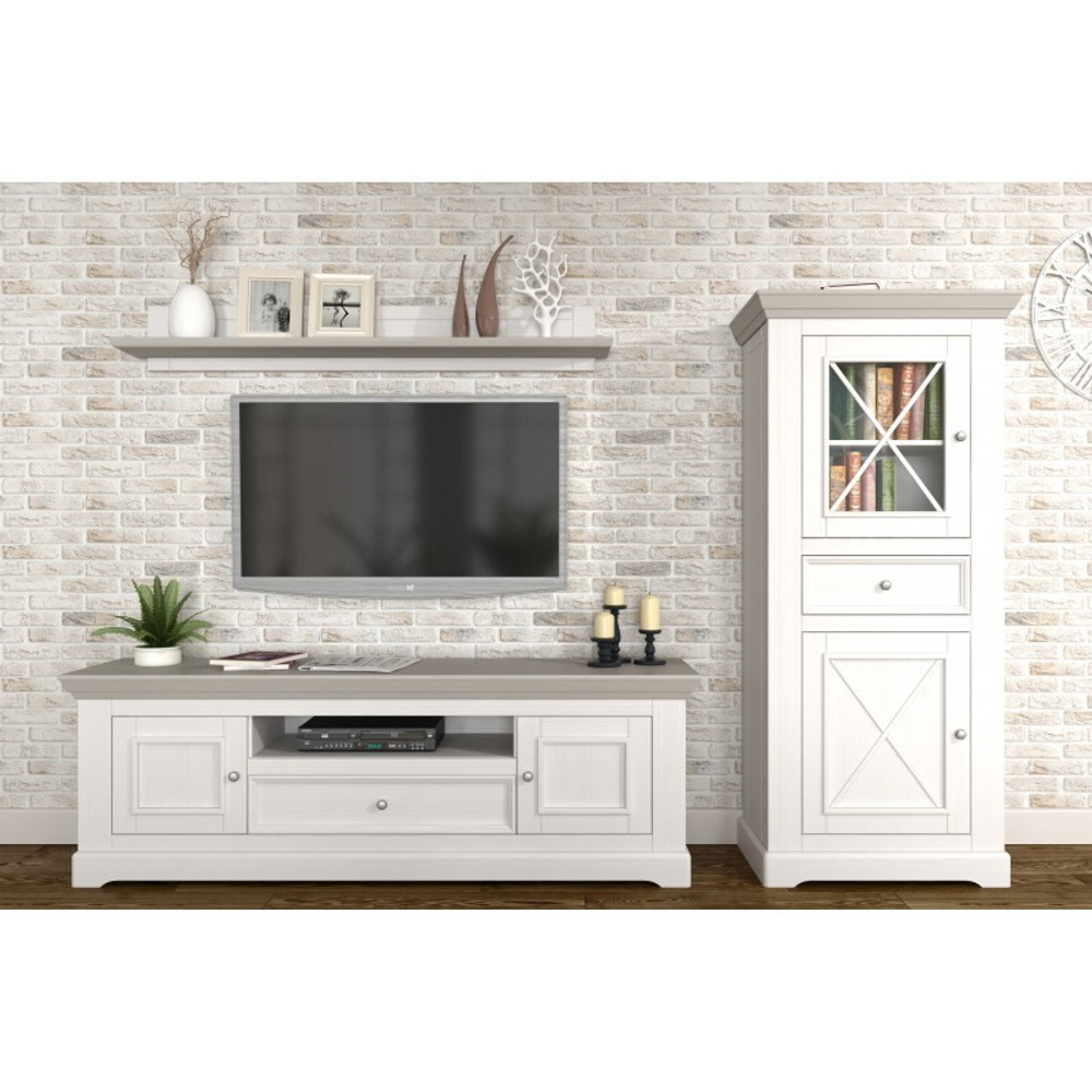 Полка настенная «Форест» белый воск/антрацит