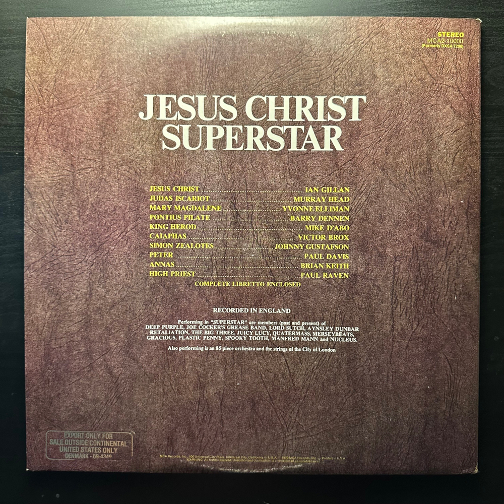 Jesus Christ Superstar - 2LP (США 1977г.)