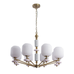 8334/8 MODERNI бронза/белый, металл/керамика/стекло Люстра E27 8*40W 220V ALEGRA
