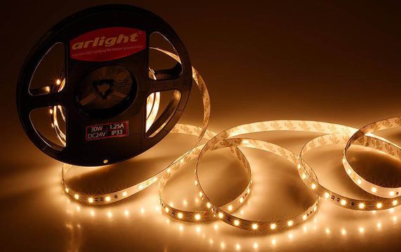Светодиодная лента Arlight 30W/m 60LED/m 5630SMD теплый белый 5M 015287