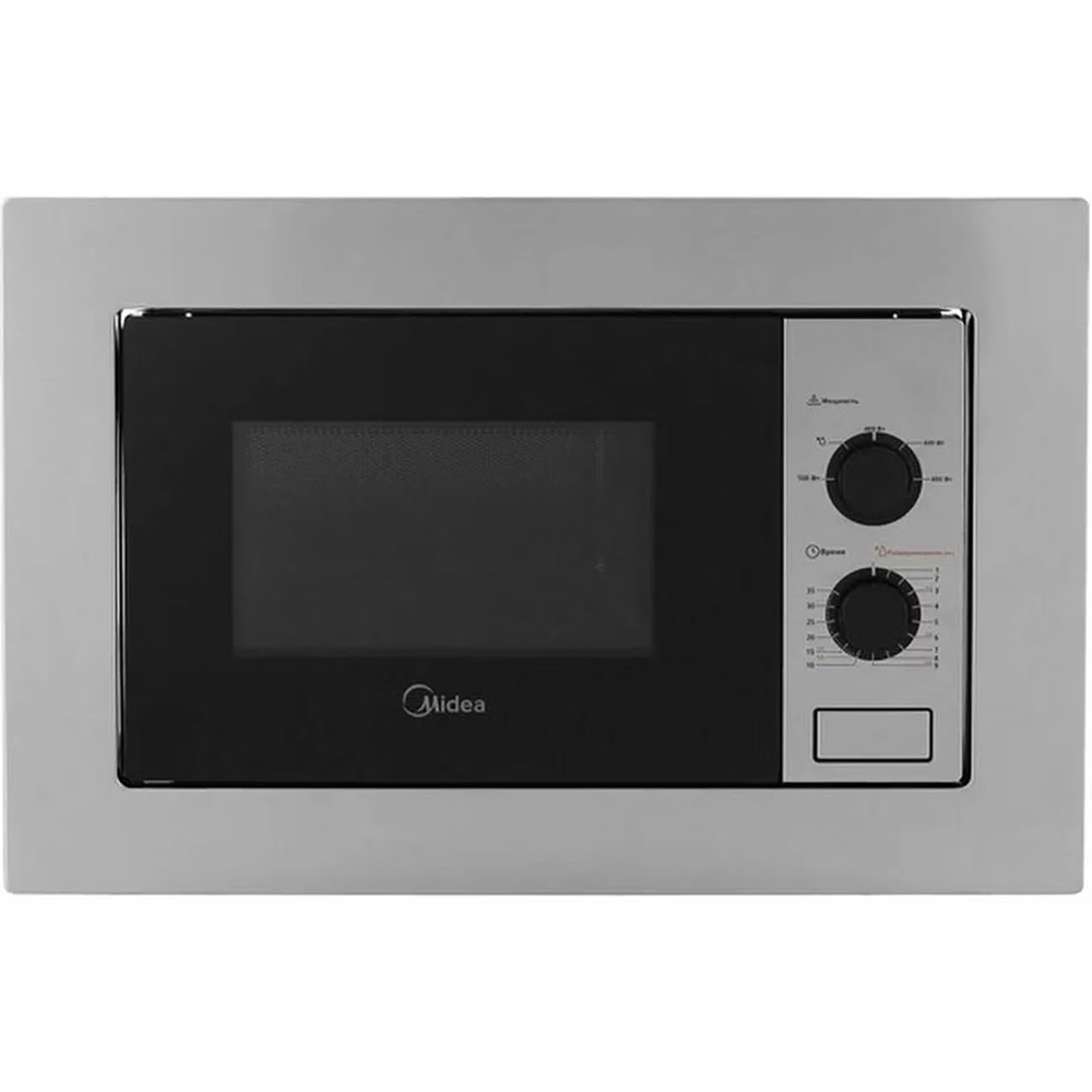 Встраиваемая микроволновая печь Midea MM820B2Q-SS 20 л, 800 Вт, 9 программ, гриль, нерж. сталь