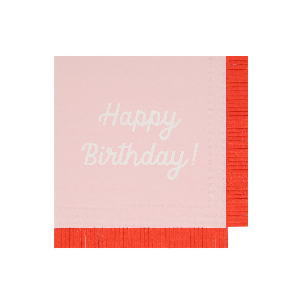 Салфетки большие цветные "Happy Birthday" 16 шт.