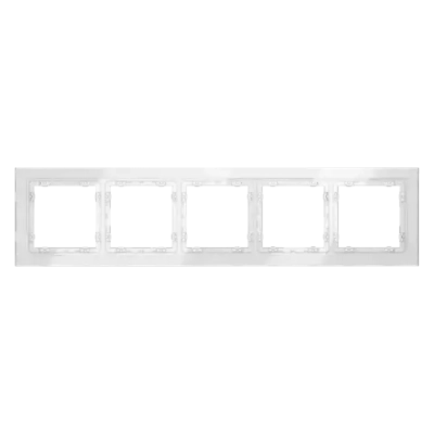 Рамка стеклянная VOLTUM S70 на 5 постов, (белый, стекло)