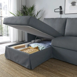 Диван 3-местный с оттоманкой - IKEA HYLTARP/ХИЛТАРП ИКЕА, серый