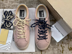 True-Star In Pastel Pink Suede With Silver Star