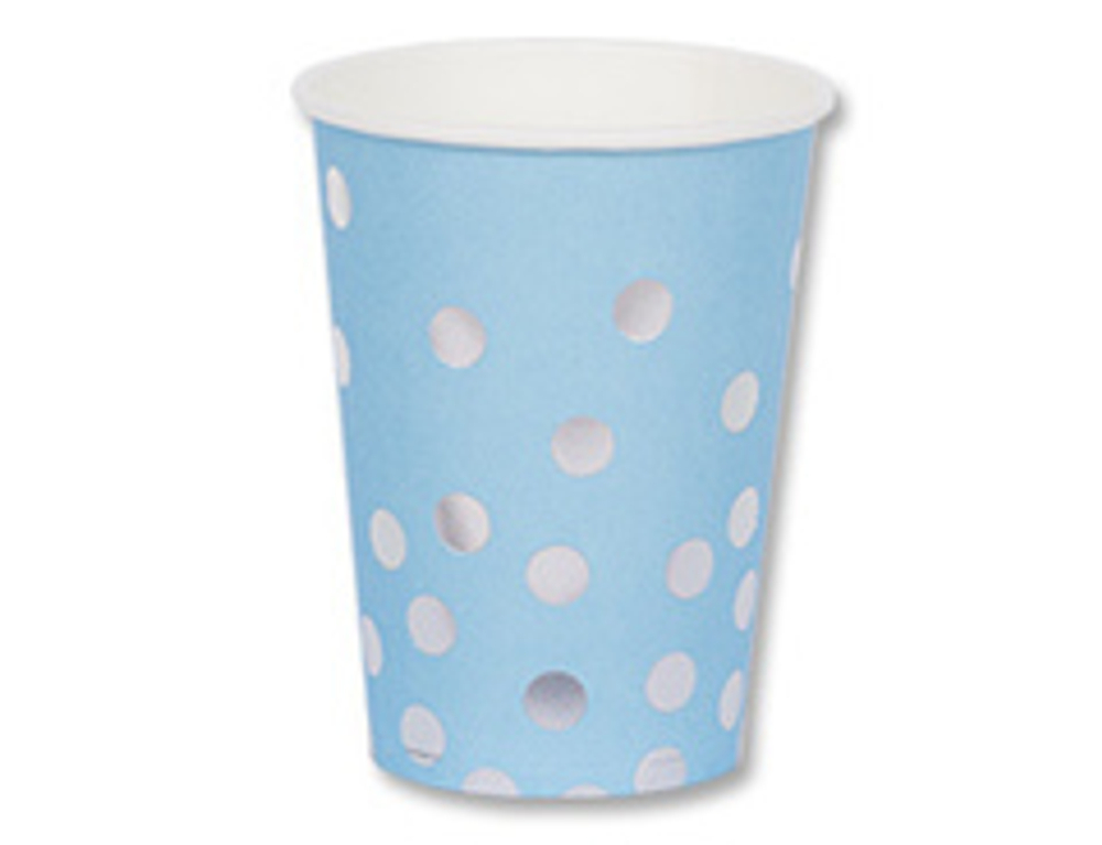 Стакан Горошек серебряный (бумага) 210 мл, 6 шт.