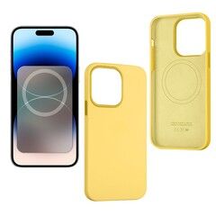 Силиконовый чехол (MagSafe + анимация NFC) Silicon Case для iPhone 14 Pro Max (6.7") (Солнечный свет) с магнитом Premium