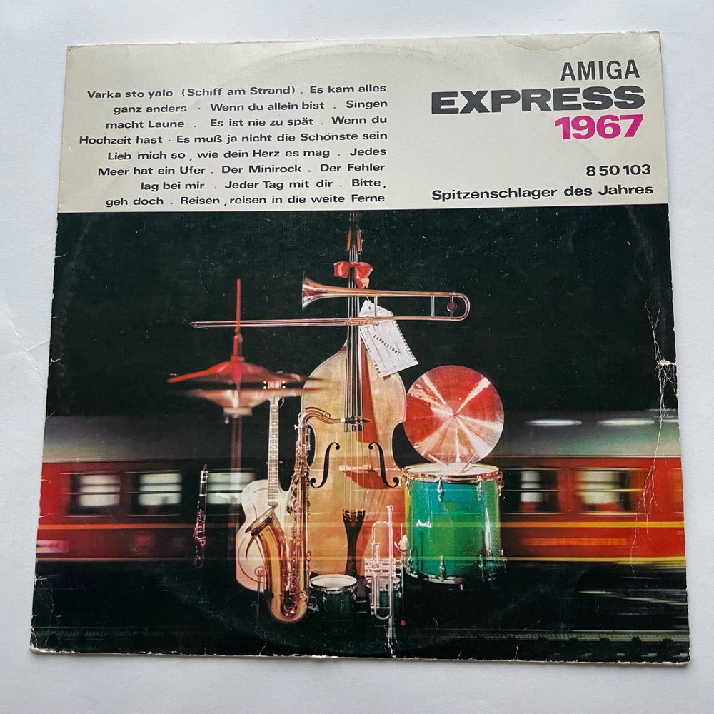 Винтажная виниловая пластинка LP Сборник Amiga Express 1967, Самые Модные Песни Этого Года (ГДР 1968)