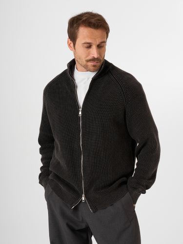 Графитовый хлопковый джемпер на молнии QWE