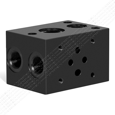 ML31-ST - Одноместная стальная плита для батарейного монтажа клапанов Ду6 (DN6 - CETOP03)