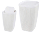 Контейнер для мусора 10л Вязаное плетение (белый)