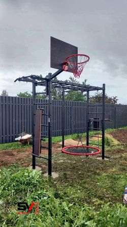 Монтаж уличной шведской стенки Sv Sport Рукоход (5 вертикальных столбов)